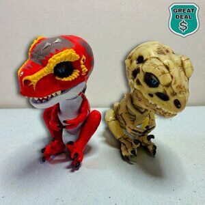 WowWee Fingerlings Untamed Bonehead & Untamed Ripsaw Dinosaurs! Works! Batt Inc.